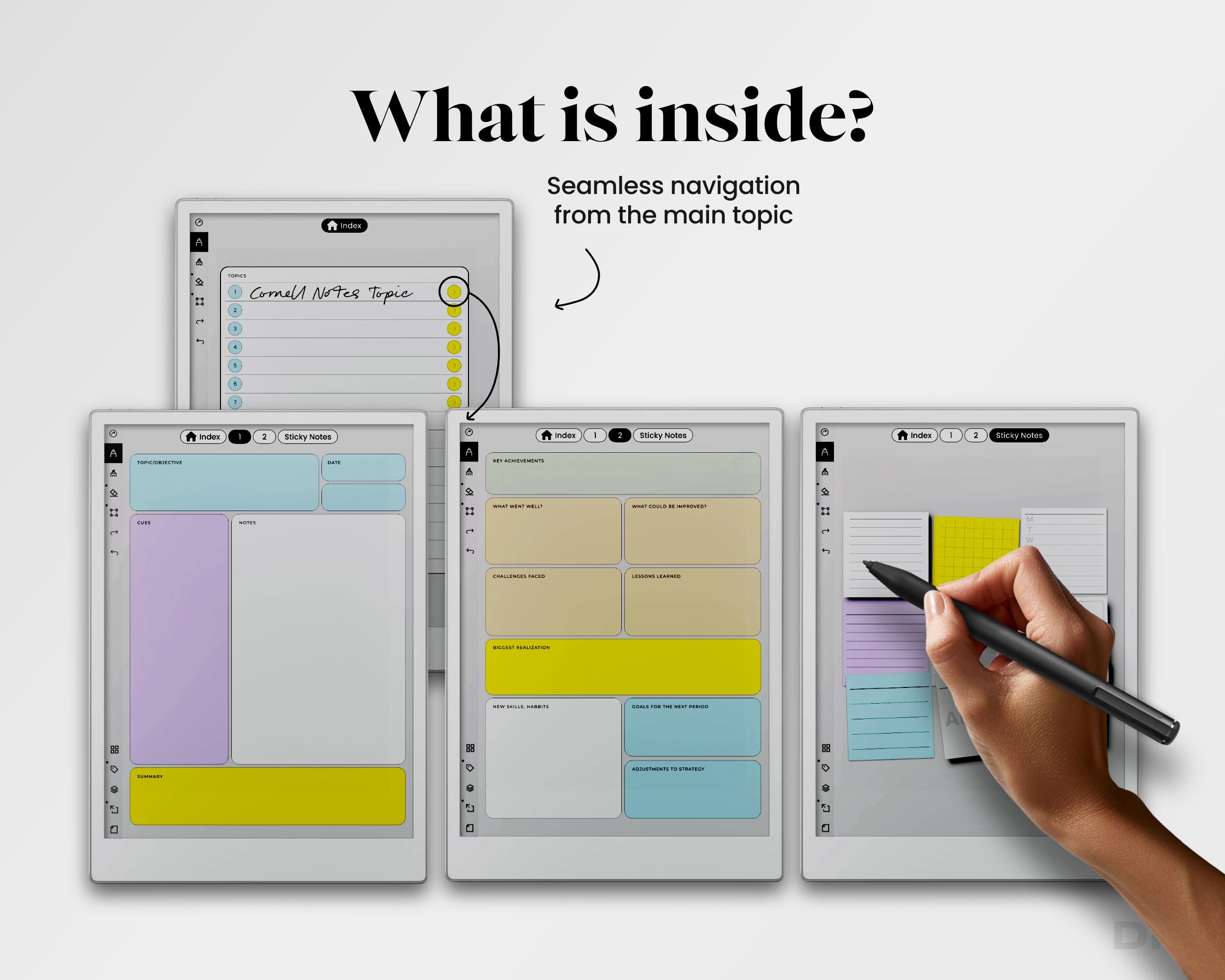 Cornell Notes for Remarkable Paper Pro Template PDF Study Planner ...