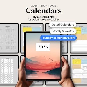 Digital Planner Undated 2026 2027 2028 for Goodnotes iPad Daily Weekly Monthly Professional Organizer Custom Academic Life Productivity Tool
