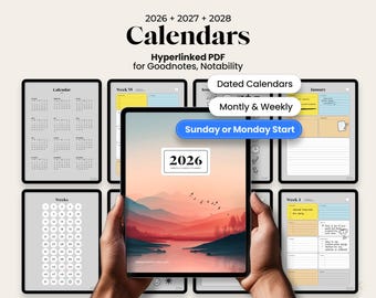 Digital Planner Undated 2026 2027 2028 for Goodnotes iPad Daily Weekly Monthly Professional Organizer Custom Academic Life Productivity Tool