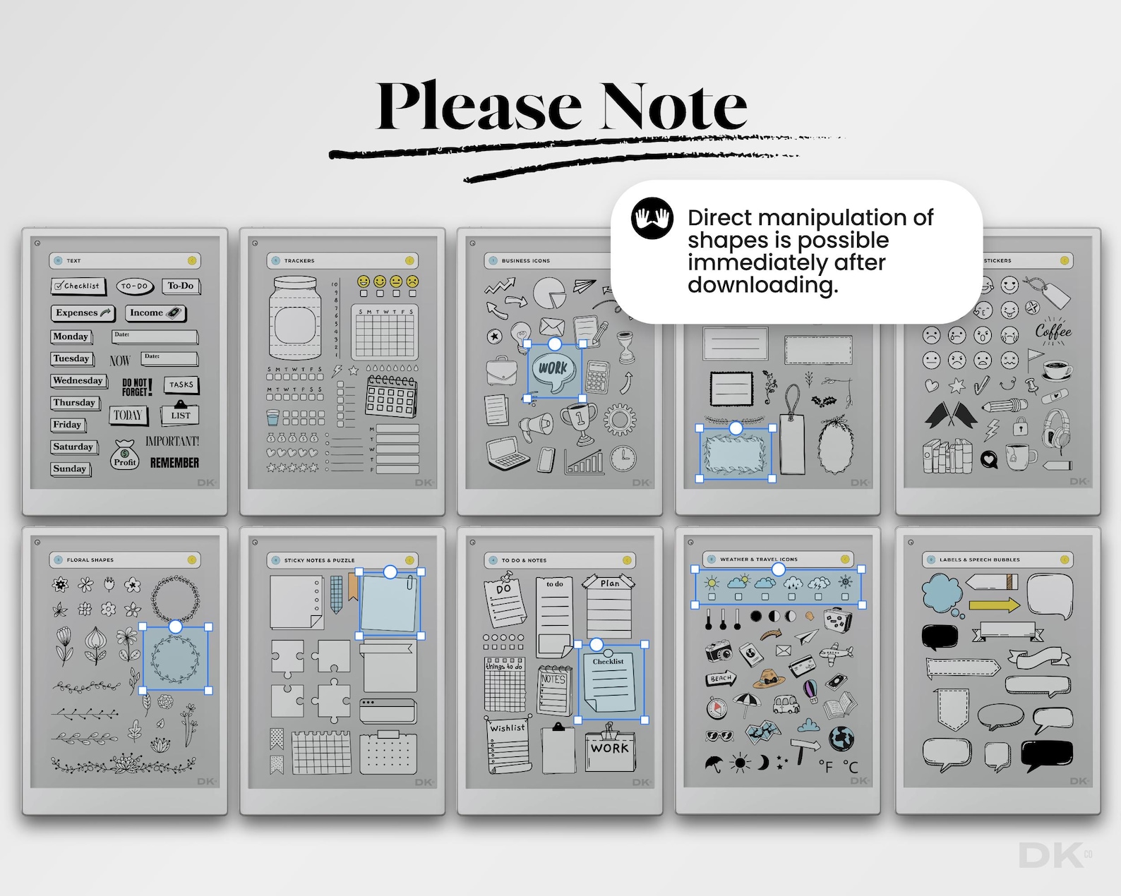 Stickers for Remarkable Paper Pro Template Stickers for Remarkable Pro ...