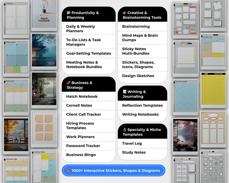 Productivity Bundle for reMarkable Paper Pro Template 2027 Planner for reMarkable Pro Template PDF Project Planner Journal Ultimate Bundle immagine 3