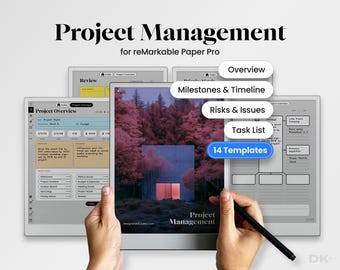 Project Management Template for reMarkable Paper Pro Tracker Digital Planner Task Organizer Work Productivity Business Freelancer Notes PDF