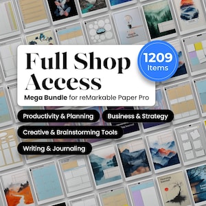 Pacchetto di produttività per reMarkable Paper Pro Modello 2025 Planner per reMarkable Pro Modello PDF Planner di progetto Journal Ultimate Bundle