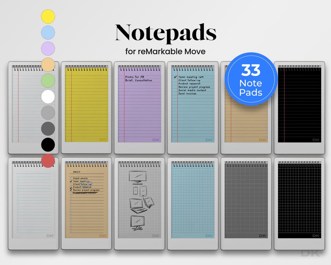 Notebooks for Remarkable Move Notepad Bundle for Remarkable Paper Pro ...