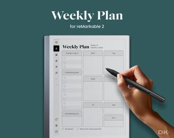 Weekly Planner for Remarkable 2 Template Weekly Calendar To Do List Week Planning Notepad Weekly Task Tracker Agenda for rM2 eink Template