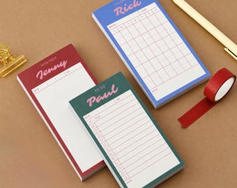 Personalized Notepad with Your Name Custom Gift Desk Pad Tear Away Writing Pad Office Realtor New Job Boss Assistant Housewarming Present