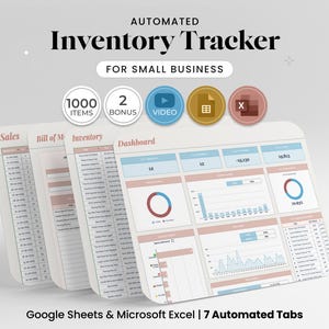 Inventory Tracker Spreadsheet for Small Business Inventory Template Google Sheets Excel Inventory Management Log Inventory Order Tracker