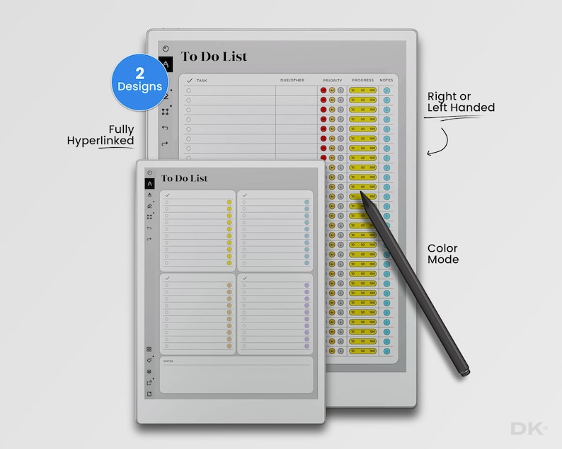 To Do List Template for reMarkable Pro To Do List and Notes for reMarkable Checklist Task Tracker To Do List Bundle Business Planner Journal