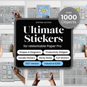Digital Stickers Bundle for reMarkable Paper Pro 2027 Planner Stickers for reMarkable 2 Copy Paste Shapes Icons To Do Lists rmdoc Template