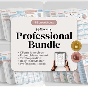 Projektmanagement-Vorlage für Excel, Google Sheets und Goodnotes: Professionelles Planer-Paket, Aufgabenverfolgung, Wochenplaner, Budgetverfolgung