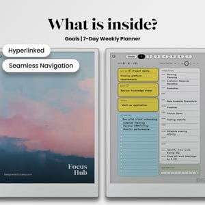 Focus Hub for Remarkable Paper Pro Template Goal Setting Planner Fits ...