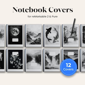 Notebook Cover Bundle for reMarkable 2 and reMarkable Pure PDF Notebook Cover Planner Organiser Note Logbook Notepad Wide Rule