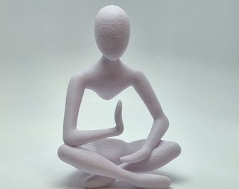 Sculpture de Méditation Moderne en 3D - Statue Zen pour Relaxation et Décoration de Maison - Art Paisible