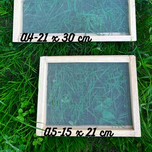 Stampo e deckle fatti a mano per la fabbricazione della carta - fornitura artigianale, kit per la creazione di carta, stampo e deckle, fai da te, carta riciclata, cornice in legno, A4, A5