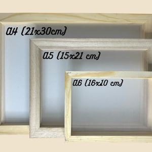 Stampo e deckle fatti a mano per la fabbricazione della carta - fornitura artigianale, kit per la creazione di carta, stampo e deckle, fai da te, carta riciclata, cornice in legno, A4, A5, A6