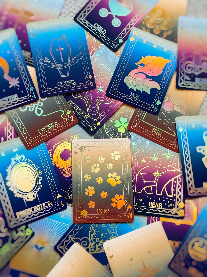Arcanum Vitae Deck | Lenormand Cartomancy Tarot Cards | Minimalistic Cards with Rainbow | Gold Edges | Beginners and Experts with Guide Book image 2