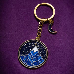 Starlight Night Court Inspired Enamel Keyring | Bookish Accessory | Fantasy Reader | ACOTAR Velaris City of Starlight | BookTok Gift