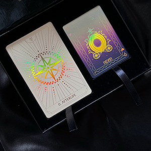 Arcanum Vitae Deck | Lenormand Cartomancy Tarot Cards | Minimalistic Cards with Rainbow | Gold Edges | Beginners and Experts with Guide Book image 8