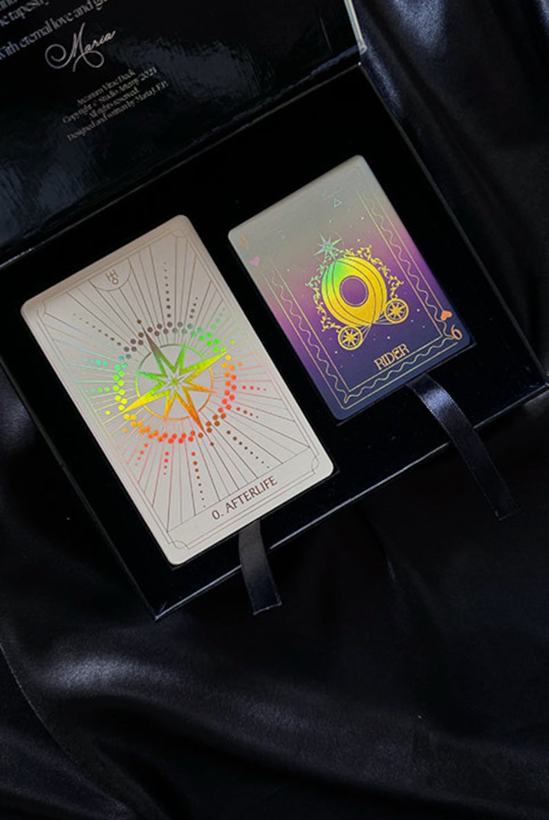 Arcanum Vitae Deck | Lenormand Cartomancy Tarot Cards | Minimalistic Cards with Rainbow | Gold Edges | Beginners and Experts with Guide Book image 8