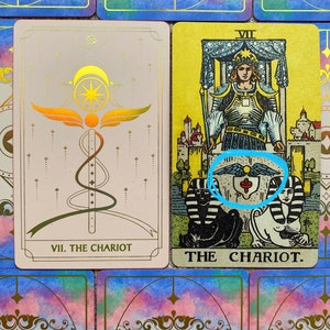 LIMITED EDITION Fortuna Tarot Deck Opal Omen | Minimalistic Cards Rainbow Foil 78 Cards | Gold Foil | Beginners and Experts with GuideBook image 6