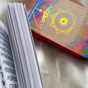 LIMITED EDITION Fortuna Tarot Deck Opal Omen | Minimalistic Cards Rainbow Foil 78 Cards | Gold Foil | Beginners and Experts with GuideBook image 5