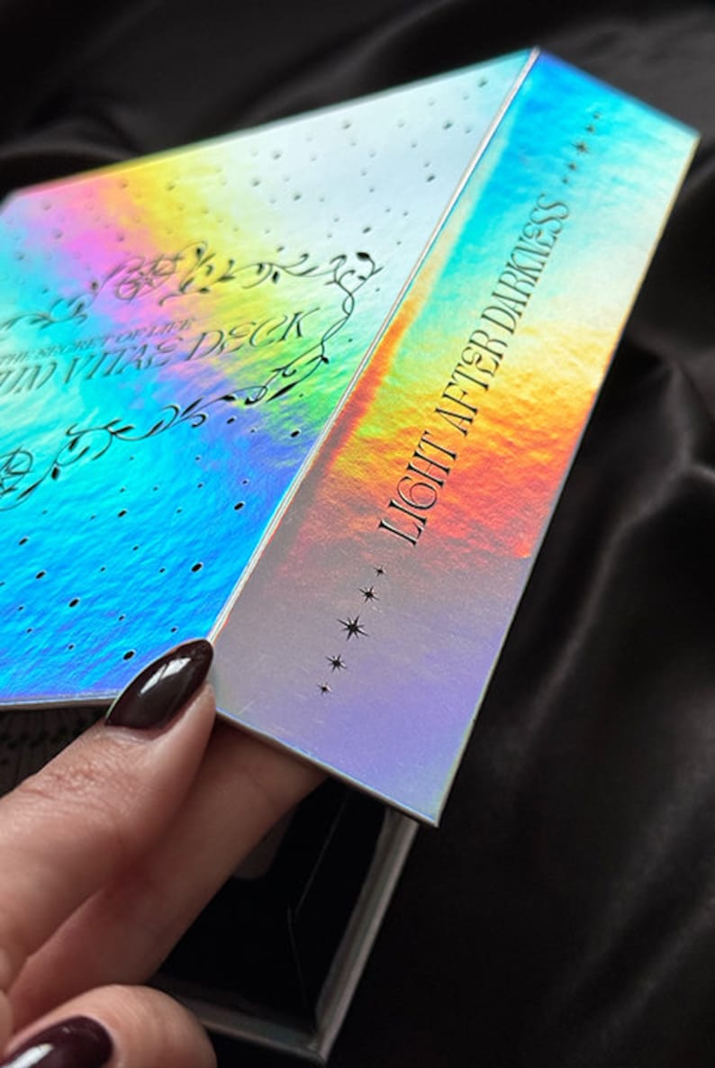 Arcanum Vitae Deck | Lenormand Cartomancy Tarot Cards | Minimalistic Cards with Rainbow | Gold Edges | Beginners and Experts with Guide Book image 3
