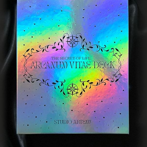 Arcanum Vitae Deck | Lenormand Cartomancy Tarot Cards | Minimalistic Cards with Rainbow | Gold Edges | Beginners and Experts with Guide Book