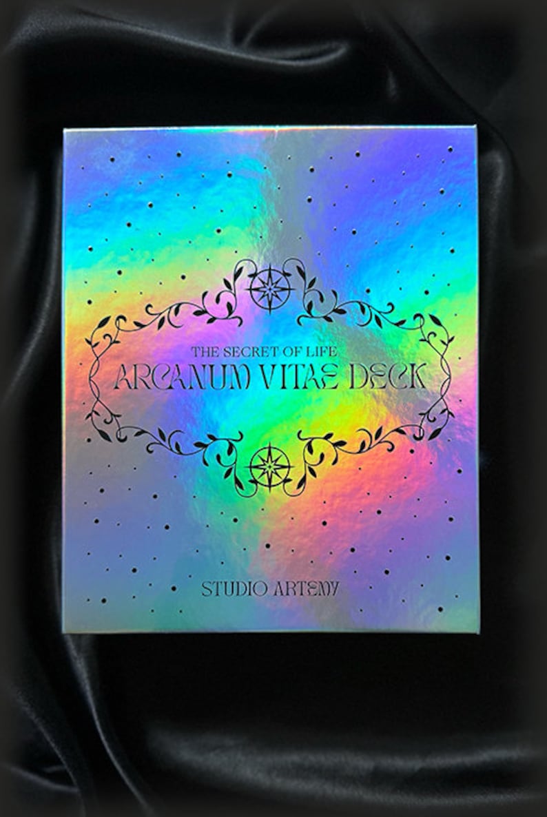 Arcanum Vitae Deck | Lenormand Cartomancy Tarot Cards | Minimalistic Cards with Rainbow | Gold Edges | Beginners and Experts with Guide Book image 1