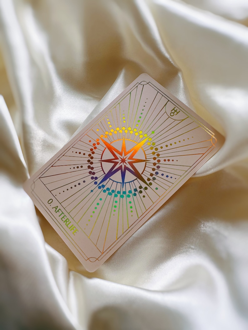 Arcanum Vitae Deck | Lenormand Cartomancy Tarot Cards | Minimalistic Cards with Rainbow | Gold Edges | Beginners and Experts with Guide Book image 9