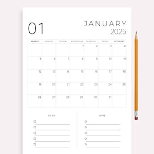 Calendrier 2025 à imprimer, calendrier pour enfants mignons 2025, calendrier mural PDF, calendrier modifiable, agenda mensuel pour enfants, calendriers d&#39;école à la maison