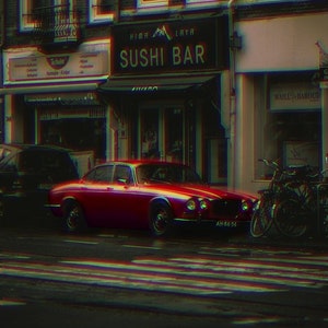 Rode auto vintage chromatic abberation
