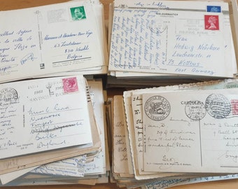 Philately Stamps correspondence Mistery Box Postcards All used sent with stamps pick your lot size