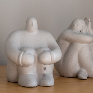 Bookends, bookshelf decor Concrete people man or woman figure. Modern, designer bookends in the style of minimalism. image 4