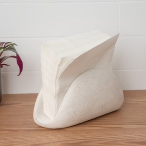 Tabletop Napkin Holder, Kitchen Decor. Vintage Style Napkin Holder, Concrete Kitchen Organizer.