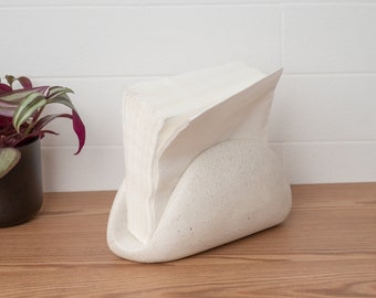 Tabletop Napkin Holder, Kitchen Decor. Vintage Style Napkin Holder, Concrete Kitchen Organizer.