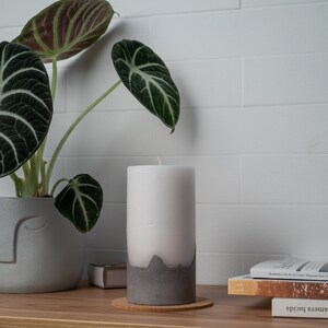 Soy Wax Candle, Handmade Classic Concrete and Wax Candle, Concrete candle, Cement Pillar Candle image 5