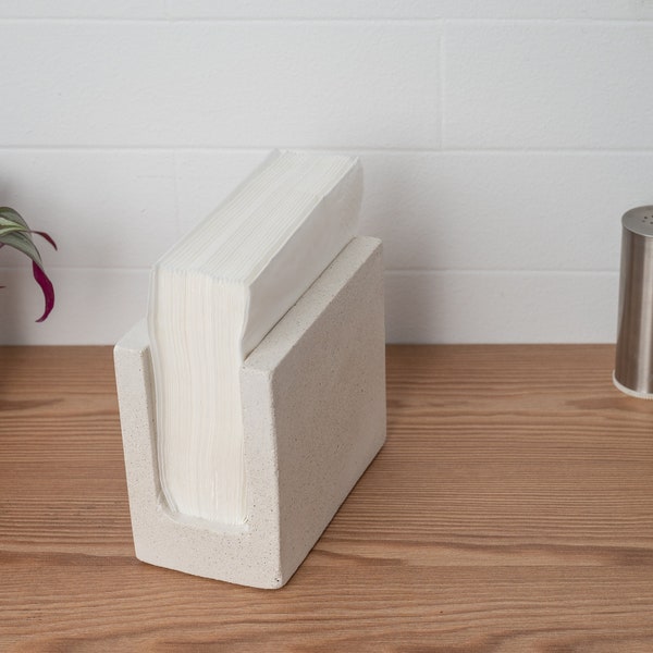 Napkin Holder for Table, Kitchen Decor. Modern Concrete Napkin Holder, Kitchen Organizer.