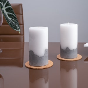 Soy Wax Candle, Handmade Classic Concrete and Wax Candle, Concrete candle, Cement Pillar Candle image 9