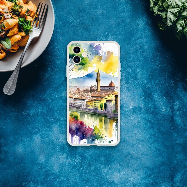 Flexi case - Italy - Florence watercolor, case for iPhone 15 14 13 12 11 pro max X XR 8 SE, Samsung Galaxy S22 S23 S24 Ultra