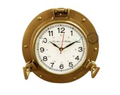 Antique Nautical Navigation Marine Ship Brass Porthole Clock 9 Inch Home Office Kitchen Room Bedroom Best for Gift (F E E)