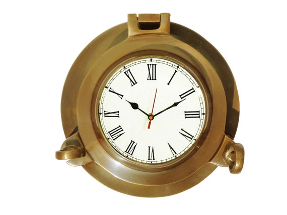 Antique Brass Nautical Navigation Marine 6 Inch Brass Wall Clock Porthole  Clock Best for Gift -  Canada
