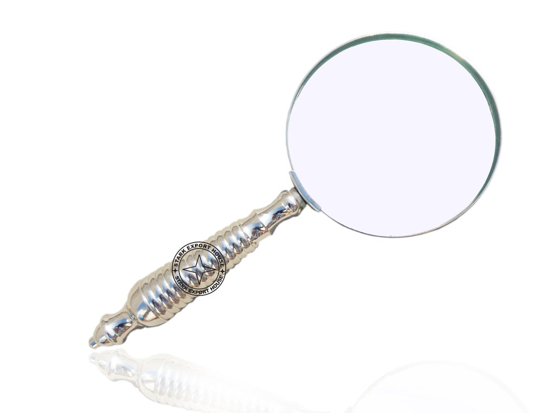 Nickel Brass Magnifier Magnifying Glass Lens for Reading Maps College