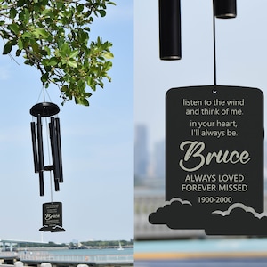 Personalized Listen to the Wind Memorial Chime | Personalized Memorial Wind Chime |  In Memory of Wind Chime | Personalized Wind Chime