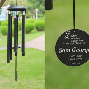 Personalized Listen to the Wind Memorial Chime | Personalized Memorial Wind Chime |  In Memory of Wind Chime | Personalized Wind Chime