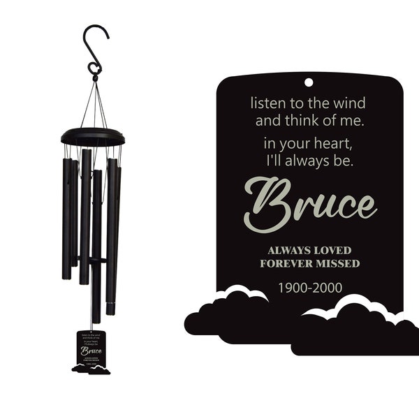 Personalized Listen to the Wind Memorial Chime | Personalized Memorial Wind Chime |  In Memory of Wind Chime | Personalized Wind Chime