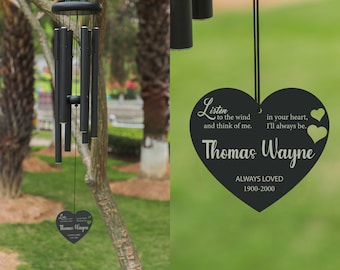 Personalized Listen to the Wind Memorial Chime | Personalized Memorial Wind Chime |  In Memory of Wind Chime | Personalized Wind Chime