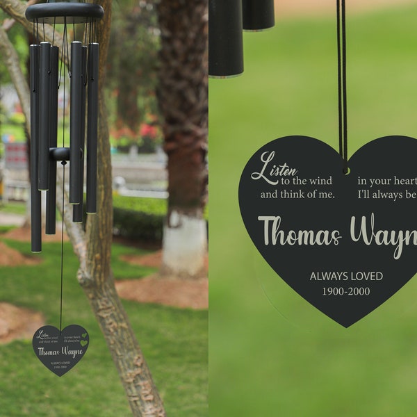Personalized Listen to the Wind Memorial Chime | Personalized Memorial Wind Chime |  In Memory of Wind Chime | Personalized Wind Chime