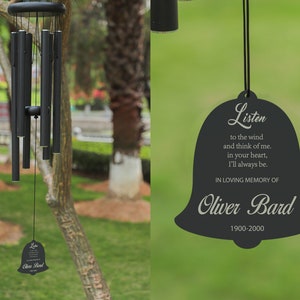 Personalized Listen to the Wind Memorial Chime | Personalized Memorial Wind Chime |  In Memory of Wind Chime | Personalized Wind Chime