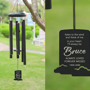 Personalized Listen to the Wind Memorial Chime | Personalized Memorial Wind Chime |  In Memory of Wind Chime | Personalized Wind Chime