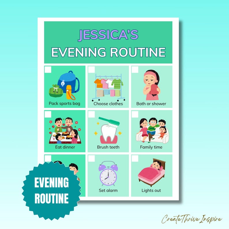 Colorful Adhd Routine Chart ADHD Routine Charts Editable Daily Visual Schedule ADHD Parent Resource ...